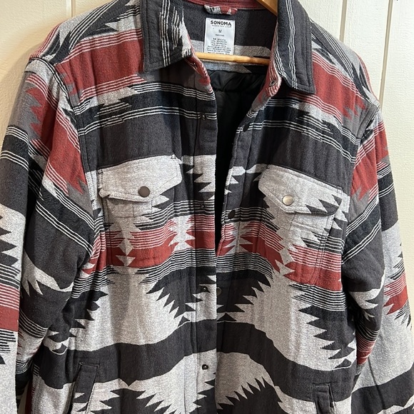 SONOMA MEN GREY QUILT LINED SHIRT JACKET - Picture 3 of 7